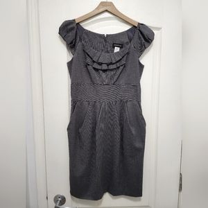 High waist Grey office dress w/ pockets